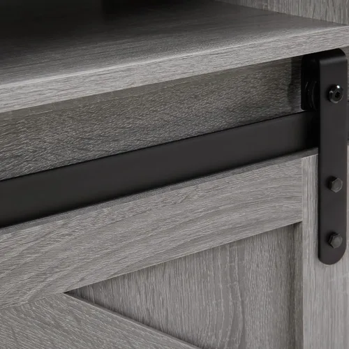 Miniatura 7 de Soporte de TV con puerta corrediza de granero, centro de entretenimiento de madera moderna y rústica, armario de almacenamiento, mesa de estar