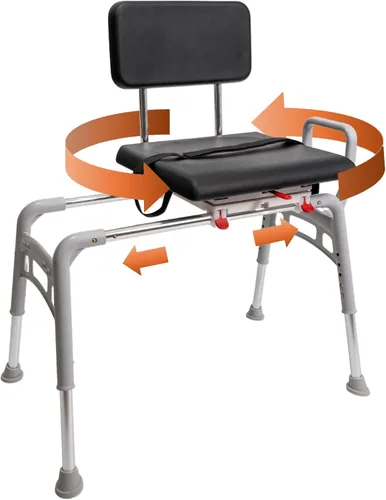 Miniatura 14 de Eagle Health Supplies Silla de ducha deslizante con asiento giratorio, elegible para FSA/HSA, bancos de ducha ajustables en altura para ducha