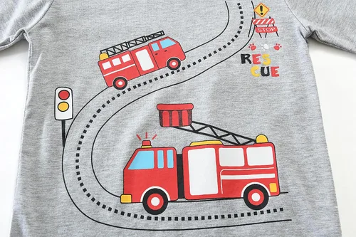 Miniatura 91 de Little Hand Pijamas para niños pequeños, Monster Truck 100% algodón, dinosaurio para niños, 2 piezas, ropa de dormir, conjuntos de ropa de dormir