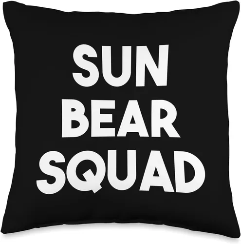 Miniatura 5 de Sun Bear Squad Funny Sun Bear Lover - Almohada de 18 x 18 pulgadas, multicolor