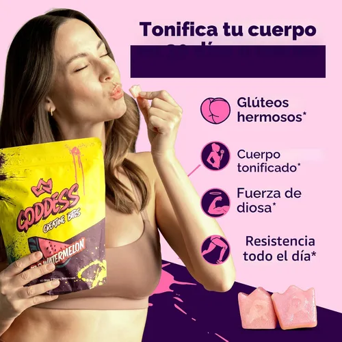Miniatura 2 de Primal Queen Goddess Gomitas de Creatina – Creatina masticable baja en azúcar para mujeres Construye glúteos y músculos, recuperación más rápida