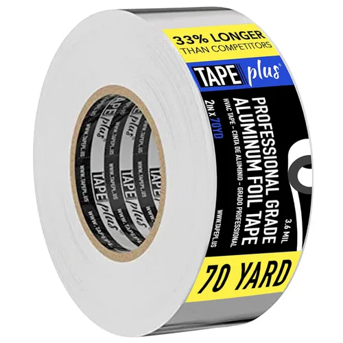 TapePlus Cinta de lámina de aluminio - Sellado de HVAC y conductos con cinta HVAC - Aislamiento de conductos metálicos y protección contra la