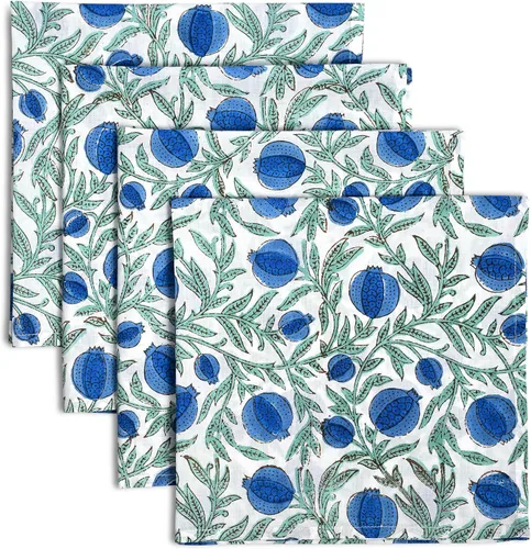 Miniatura 21 de Ridhi - Servilletas de 100 % algodón con estampado de espárragos verdes de 18 x 18 pulgadas (juego de 4) servilletas de cocina reutilizables