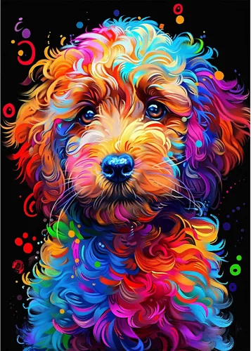 Kits de Pintura de Diamantes de Perro NAIMOER para Adultos, DIY 5D Taladro Completo Arte de Diamante de Cachorro Colorido Kits de Arte de Diamante