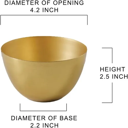 Miniatura 5 de Serene Spaces Living Cuenco de metal dorado ideal para bodas, fiestas, eventos, restaurantes, decoración del hogar (extra pequeño, paquete de 4)