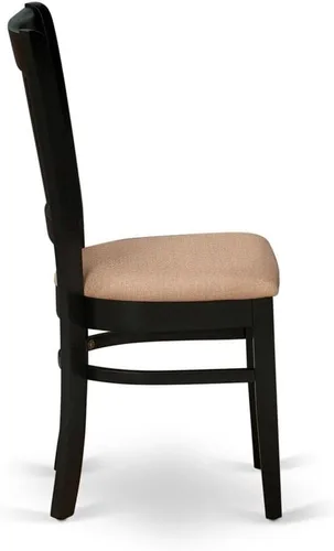 Miniatura 5 de East West Furniture VAC-BLK-C Vancouver Sillas de Comedor - Sillas de Madera Tapizadas en Tela de Lino, Juego de 2, Negro