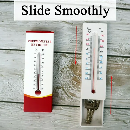 Miniatura 3 de Hide A Key - Termómetro decorativo para exteriores, caja de contenedores para llaves de repuesto de casa, compartimiento secreto, artículos