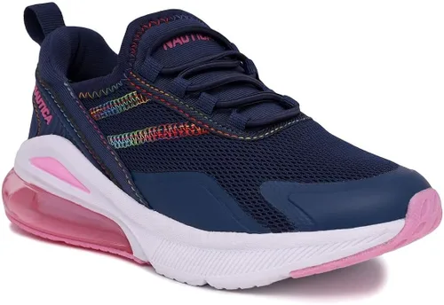 Nautica Zapatos deportivos casuales de moda con burbujas de aire para niños, zapatos para caminar, ligeros, para niños y niñas, con cordones, para