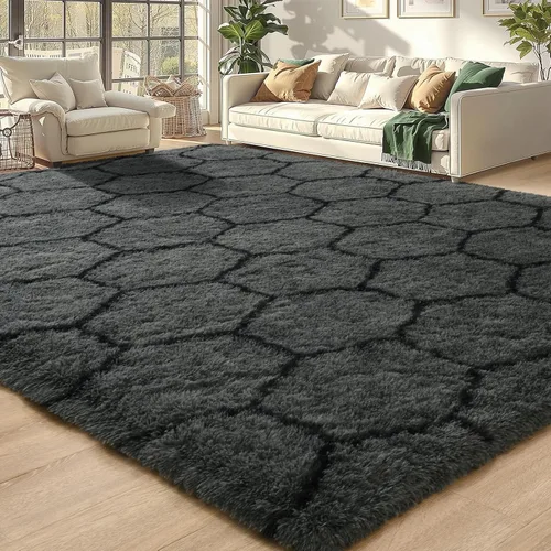 Miniatura 167 de Merelax Alfombra Moderna Suave y Esponjosa Shaggy para Dormitorio Sala de Estar Decoración de Sillas Pequeñas Alfombras Tapetes para Pies Piso, Verde