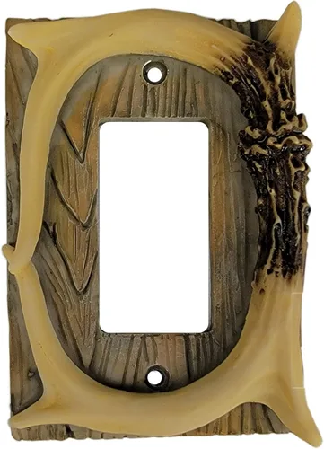 Miniatura 6 de Rivers Edge Products Placa de cubierta de salida dúplex, Cubierta de receptáculo de una sola banda, Cubierta de toma de pared de poliresina, Placa