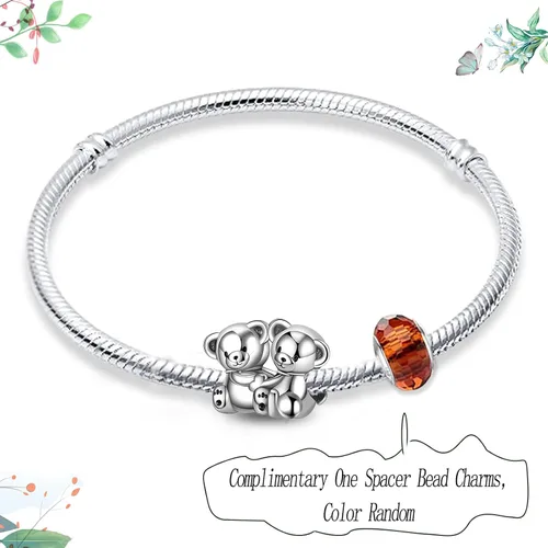 Miniatura 21 de LNQOBU Happy Life - Colgante para pulseras de abalorios, plata de ley 925 para mujer (con un espaciador de cuentas)