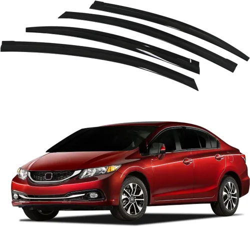 Miniatura 6 de AUTOCLOVER - Juego de 6 protectores de lluvia con cinta adhesiva para Honda Civic Sedan 4dr 2016 2017 2018 2019 2020 2021 / deflectores de ventana