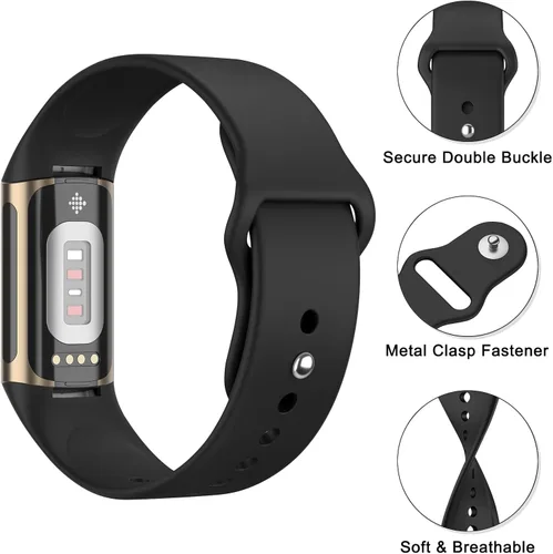 Miniatura 3 de Meliya Correa compatible con Fitbit Charge 6 Bands/Fitbit Charge 5 Bandas Mujeres Hombres, Silicona Suave Ajustable Impermeable Deportiva Correa