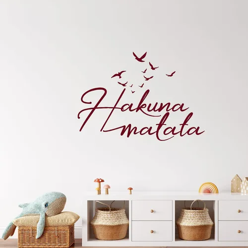 Miniatura 3 de Vinilo adhesivo de pared con frase positiva Hakuna Matata para habitación de niños, decoración grande (2949ig) negro
