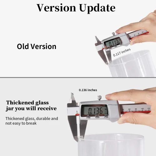 Miniatura 2 de Tarro de vidrio de 18 Oz/550 ML con tapa, recipientes de almacenamiento de vidrio versión engrosada transparente con tapa de bambú sellada