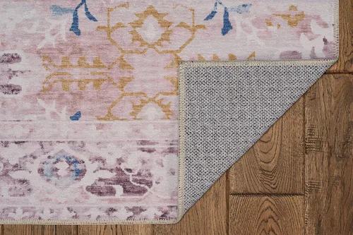 Miniatura 6 de Linon The Anywhere Alfombra lavable a máquina Linus Rosa/Dorado, 5 x 7 pies