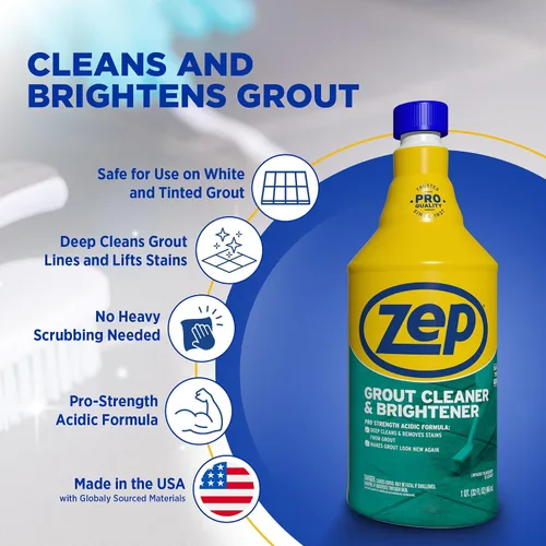 Miniatura 3 de Zep Limpiador y abrillantador de lechada – 32 onzas (1 botella) – ZU104632 – Fórmula de limpieza profunda elimina las manchas viejas de la lechada
