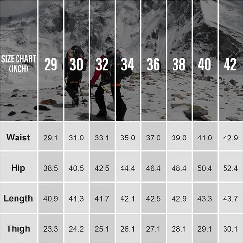 Miniatura 7 de Jessie Kidden Pantalones de senderismo impermeables para hombre, para exteriores, nieve, esquí, pesca, forro polar, aislante, softshell, pantalones