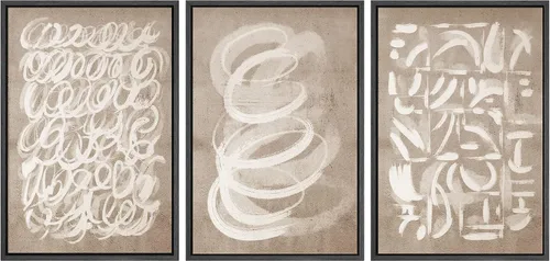 Miniatura 150 de SIGNWIN Lienzo enmarcado para pared, juego de arte abstracto de serenidad costera, ilustraciones abstractas junto al mar, arte moderno, decorativo
