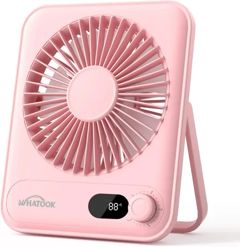 Miniatura 10 de WHATOOK Ventilador personal de escritorio pequeño: 5000 mAh 25 horas de batería de oficina, silencioso mini ventilador de escritorio portátil