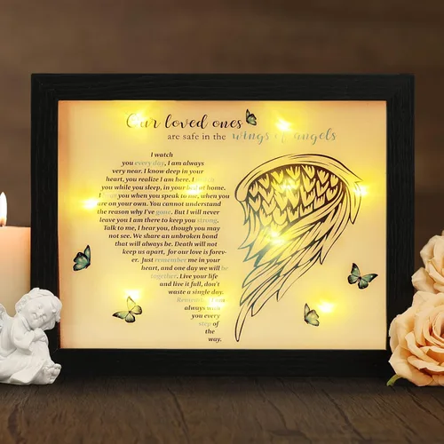 Caja de sombra LED para regalos conmemorativos, regalo de condolencias en memoria de un ser querido, regalo de recuerdo por pérdida de madre, padre,