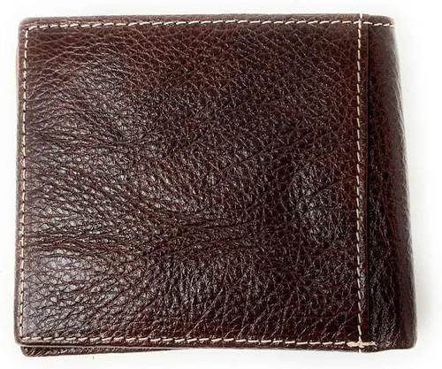 Miniatura 2 de Western - Cartera corta de cuero para hombre de cuerno largo con herramientas florales, MarrónRojo, Billetera plegable