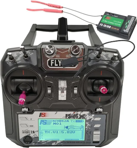 FS-i6X 10 canales RC Transmisor y receptor FS-iA10B 2.4GHz Fly AFHDS2A Sky Radio Control System para FPV Drone Quadrotor, ala fija, coche RC y barco