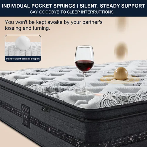 Miniatura 6 de Twin Mattress 12 inch, Hybrid Twin Size Mattress in a Box, Individually Wrapped Coils & Gel Memory Foam for Back Support, Pressure Relief & Motion