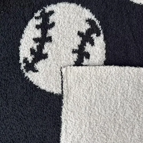 Miniatura 4 de Manta acogedora con patrón de béisbol perfecta reversible ligera ropa de cama para adultos, suave, cálida y de felpa manta deportiva de pelota ideal