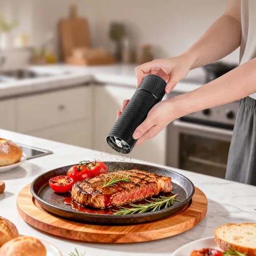 Miniatura 8 de Molinillo de pimienta manual – Molinillo de pimienta profesional de alto rendimiento 10 veces más rápido, molienda suave y sin esfuerzo, grosor