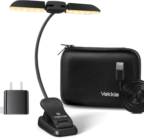 Miniatura 8 de Vekkia - Lámpara de lectura recargable con 14 LED para leer por la noche, luz de lectura para cuidar los ojos para libros en la cama, ajustable