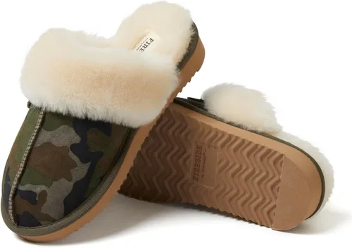 Miniatura 109 de Dearfoams Fireside Sydney Pantuflas anchas de piel de oveja para mujer, para interiores y exteriores