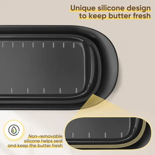 Miniatura 5 de Hekeieon - Mantequillera con tapa, recipiente de mantequilla, fácil de servir, contenedor de mantequilla para mantequilla de la costa este y oeste