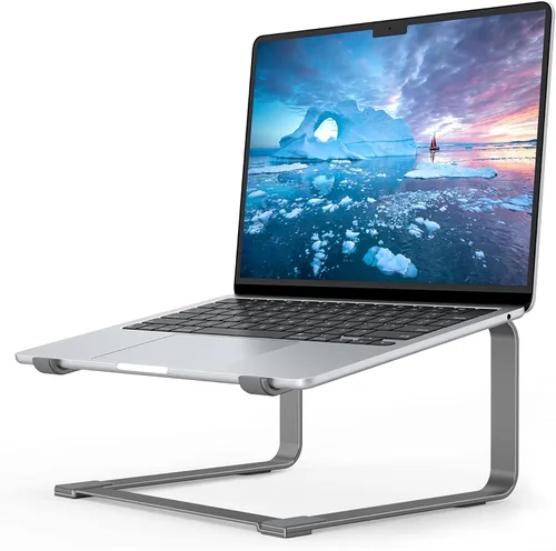 Miniatura 9 de SOUNDANCE Soporte de computadora portátil para escritorio, elevador ergonómico de metal para portátiles de 12 a 17.3 pulgadas, soporte de escritorio