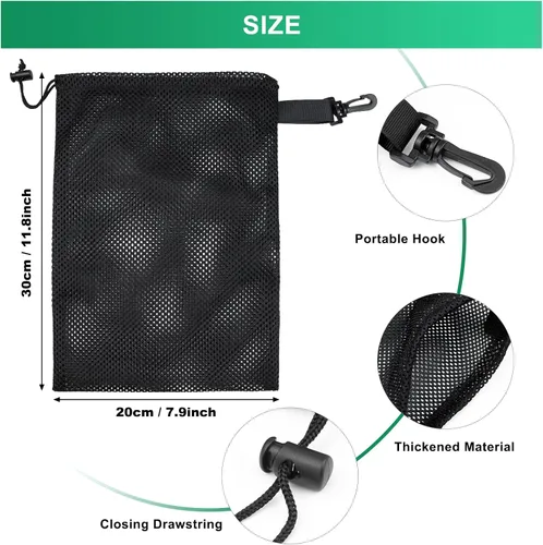 Miniatura 10 de 10 bolsas de malla con clips, bolsas de almacenamiento de nailon portátiles para juguetes, almacenamiento deportivo, actividades al aire libre, etc.