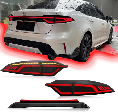 T T-ABC Luces traseras Ultra Mods para Toyota Corolla 2020-2024 Conjunto de luces traseras modificadas (ahumado)