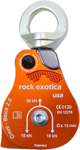 Miniatura 11 de Rock Exotica Omni-Block Swivel Pulley – High-Strength Swivel Pulley with Sideplate Access for Rigging – Made in The USA
