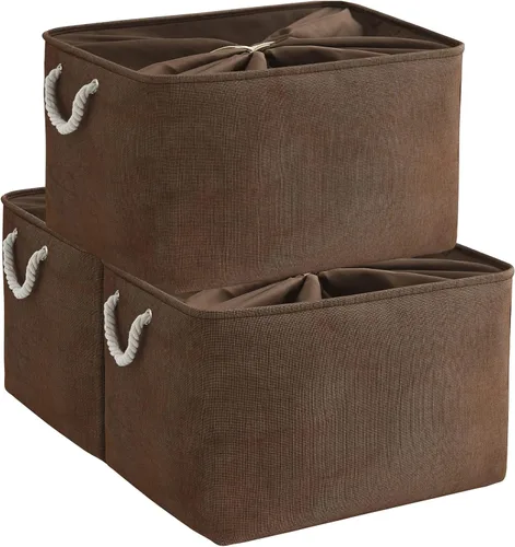 Miniatura 62 de TheWarmHome Contenedores de almacenamiento para estantes, tamaño mediano, 3 unidades, 13.8 pulgadas de largo x 9.8 pulgadas de ancho x 6.7 pulgadas