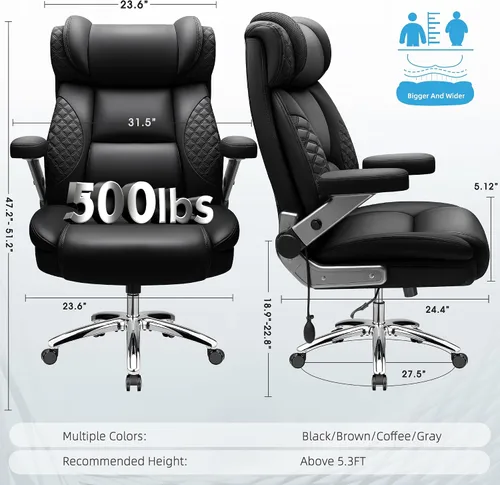 Miniatura 3 de Silla de oficina grande y alta, silla de computadora de escritorio para personas pesadas, silla ejecutiva de juegos de gran tamaño, silla de oficina