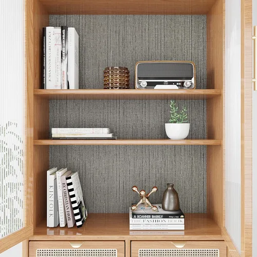 Miniatura 7 de VEELIKE Papel tapiz de pasto gris para despegar y pegar, papel tapiz de tela de hierba sintética extraíble para dormitorio, sala de estar, 15.7 x