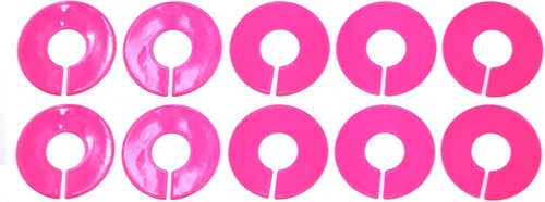 JSP Manufacturing Divisores redondos de plástico en blanco para estantes - Elige un color/elige una cantidad (rosa, 10)