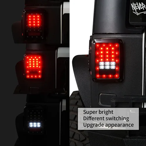 Miniatura 2 de Hooke Road Wrangler JK - Conjunto de luz trasera con luz de freno y señal de giro, compatible con Jeep JK Wrangler 2007-2018