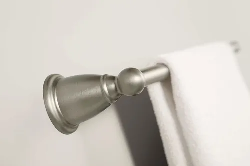 Miniatura 2 de Moen Brantford YB2224BN - Toallero de baño individual de níquel cepillado de 24 pulgadas, colgador de toallas tradicional montado en la pared