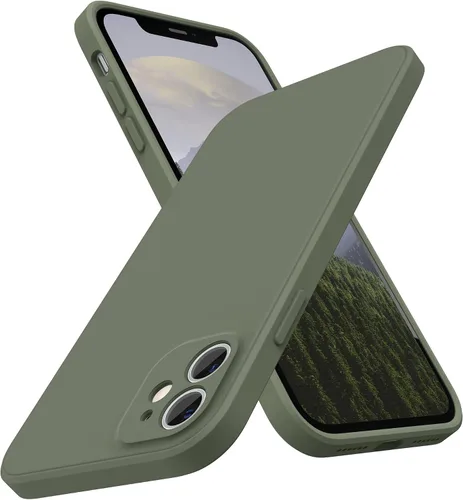 Miniatura 29 de SURPHY Diseño para iPhone 11 con protección de cámara, diseño delgado de borde recto, funda de silicona líquida para iPhone 11 de 6.1 pulgadas, negro