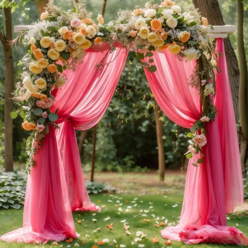 Miniatura 49 de Tela drapeada para arco de boda de 28 x 19 pies, telón de fondo de tela de gasa transparente, 1 panel de cortinas de rosa polvorienta para Cortina