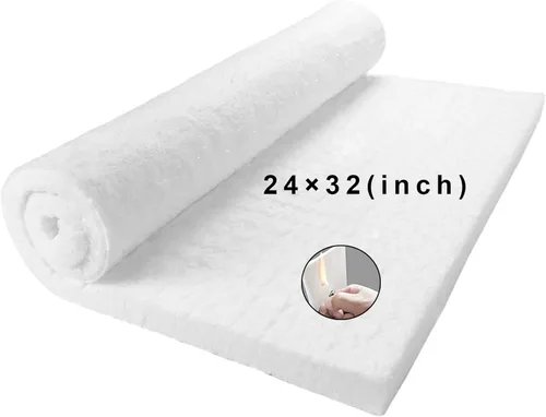 Manta de fibra cerámica de 32" x 24" x 1" (gruesa) con aislamiento ignífugo deflector clasificada para 2400°F, resistencia a altas temperaturas para