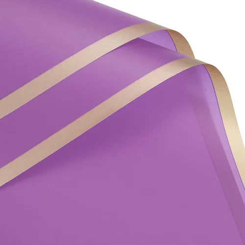 Miniatura 8 de MECCANIXITY 10 piezas de papel de regalo de flores con borde dorado, turquesa, 22.8 x 22.8 pulgadas, impermeable, para suministros de ramo