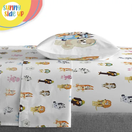 Miniatura 5 de Sunny Side Up - Juego de colcha individual Bluey & Friends - 5 piezas de ropa de cama para niños incluye colcha, sábanas y funda de almohada - Juego
