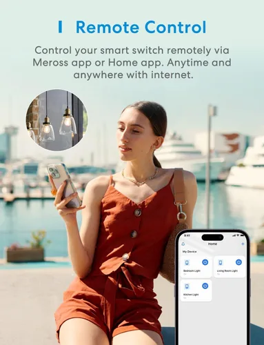 Miniatura 7 de meross Interruptor de luz inteligente compatible con Apple HomeKit, Siri, Alexa, Google Assistant y SmartThings, interruptor de luz Wi-Fi de 2.4