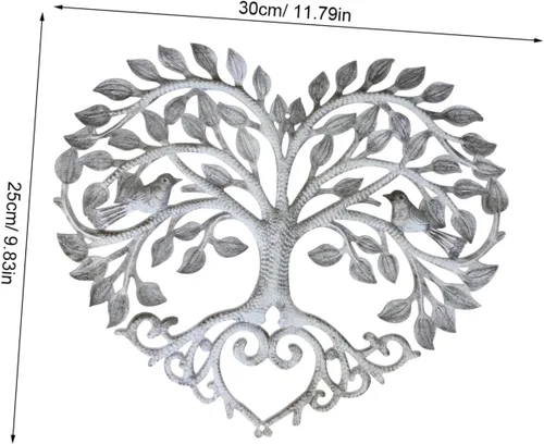 Miniatura 6 de GANAZONO Árbol de la vida, decoración de pared, decoración para el hogar, plantas, decoración de corazón, árbol de metal, escultura de árbol